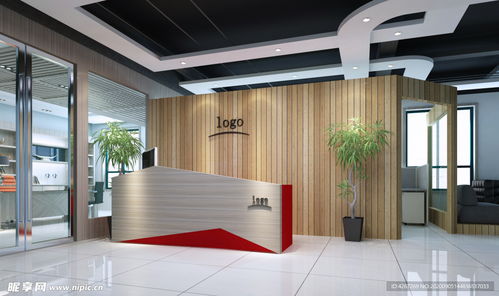 公司接待臺設計圖 3D設計作品展示與六安裝飾理念
